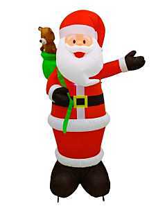 8‑Foot Holiday Inflatable Santa with Gift Bag – Santa’s Forest Collection