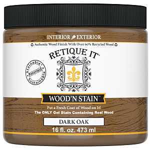 Retique It Wood'n Stain RQ-WNS16-DOAK-R10 Wood Stain, Dark Oak, Gel, 16 oz