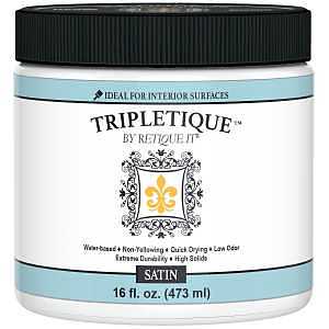 Retique It Tripletique Interior Satin Top Coat – 16 oz Water‑Based Clear Finish