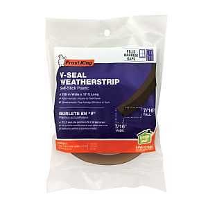 V-Seal Weatherstrip Tape, Brown, 7/8 In. x 17 Ft.