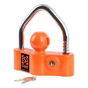 Curt 23091 Heavy-Duty Trailer Coupler Lock, U-Lock Lock, Aluminum, Powder-Coated
