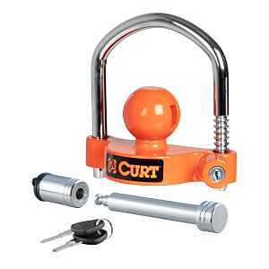 Curt 23092 Hitch and Coupler Lock Set, Universal Lock, Steel, Powder-Coated