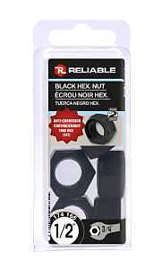 Black 1/2" Grade 2 Hex Nut – Corrosion‑Resistant Steel