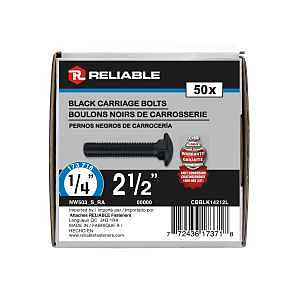 Heavy‑Duty Black Pan‑Head Car Bolt 1/4" × 2.5" – Automotive Fastener