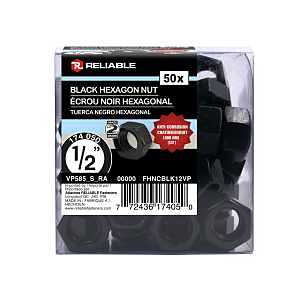 1/2" Black Stainless Steel Hex Nut – Grade 2 Corrosion‑Resistant Fastener