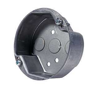Southwire 54151-CFNB Ceiling Fan Box, 4 in W, 1-1/2 in D, 4 in H, 5-Knockout, Steel, Galvanized