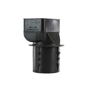 ADS 0364AA Single Wall Downspout Adapter, 3 x 2-1/4 x 2-1/2 in Connection, Pipe End, Polyethylene, Black