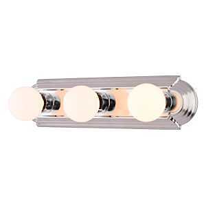 Boston Harbor 046043-CHROME Vanity Bar Fixture, 100 W, 3-Lamp, G Lamp, Steel Fixture, Polished Chrome Fixture