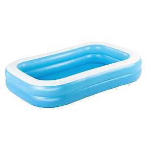 Bestway 54006E Inflatable Pool, Rectangular, 206 gal Capacity, Vinyl, Blue