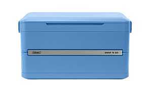 Coleman Snap 'N Go Series 2226073 Collapsible Hard Cooler, 55 qt Cooler, Polypropylene, Blue Sky, 64 hr Ice Retention