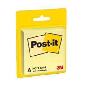Post-it 5400A Sticky Note, 3 x 3 in, Canary Yellow, 200-Sheet