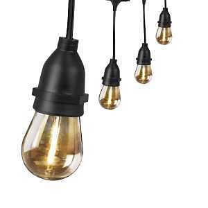 Feit Electric 72122 String Light Set, 120 V, 1 W, 12 -Lamp, LED Lamp, Warm Amber, 11,000 hr Average Life, 20 ft L
