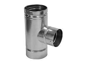 Selkirk 244113 Increaser Pipe Tee, 4 x 3 in, Stainless Steel, Galvanized