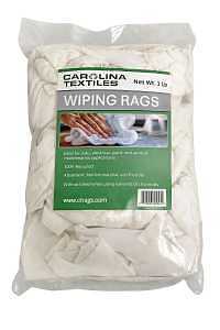 All Rags R701-1LB-BAG Recycled T-Shirt Knit Rag, 15 in L, 15 in W, Cotton, White