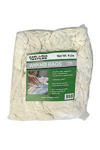All Rags R701-4LB-BAG Recycled T-Shirt Knit Rag, 15 in L, 15 in W, Cotton, White