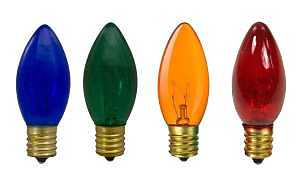 Santas Forest 28980 Filament Bulb, C9 Lamp Base, Multi-Color