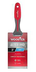 Wooster GripTech MAX 3‑Inch Flat Paint Brush – Stainless Steel Ferrule, Nylon/Polyester Bristles, Rubber Grip