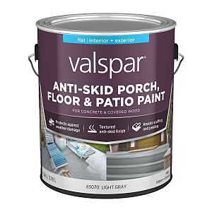 Valspar 024.0082030.007 Porch and Floor Paint, Light Gray, 1 gal, 100 sq-ft/gal Coverage Area