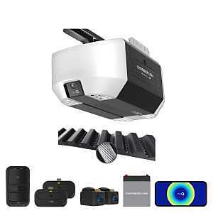 Chamberlain B4310 3/4 HP Belt Drive Smart Garage Door Opener with Fixed Camera, Battery Backup, 2-Bulb Lighting, and myQ Connectivity