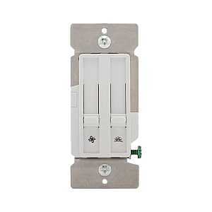 Eaton SDC15-W Dimmer and Fan Speed Controller, 1 -Pole, 120 V, White