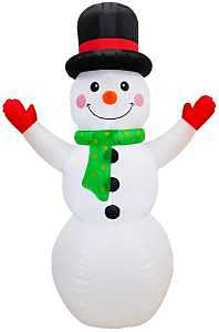 8‑Foot Santa’s Forest Inflatable Snowman with Polka‑Dot Scarf – Holiday Yard Decoration