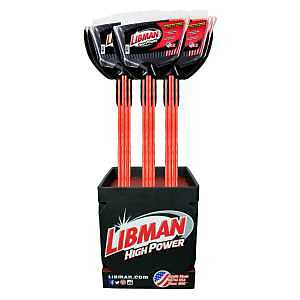 Libman 7966 Indoor/Outdoor Angle Broom, 5-1/2 in L Trim, Polyethylene Bristle, 53 in OAL, Steel Handle, 18 Broom Assortment Display