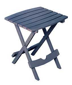 Adams Quik-Fold 258429 Side Table, 15-1/4 in W, 17.37 in D, 19-3/4 in H, Resin Frame, Rectangular Table, Foldable