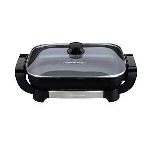 Hamilton Beach Durathon 38531 Electric Skillet, 15 in W Cooking Surface, 12 in D Cooking Surface, 1500 W, Black