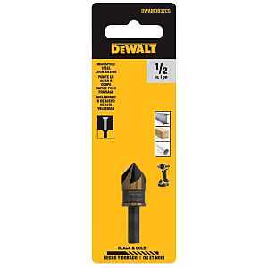 DEWALT BLACK & GOLD Series DWAMDB32CS Countersink Drill Bit, 1/2 in Dia, 1-7/10 in OAL, 5-Flute, 1/4 in Dia Shank