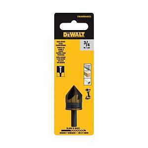 DEWALT BLACK & GOLD Series DWAMDB48CS Countersink Drill Bit, 3/4 in Dia, 5-Flute, 1/4 in Dia Shank, Round Shank