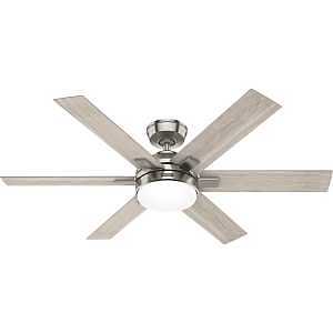 Hunter Georgetown Series 52785 Ceiling Fan, 6-Blade, Gray Blade, 52 in Sweep, MDF Blade, 6-Speed, With Lights: Yes