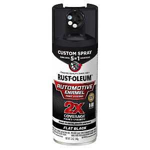 Rust-Oleum Automotive 394896 2X Automotive Enamel with Custom 5-in-1 Spray, Flat, Black, 12 oz, Aerosol Can