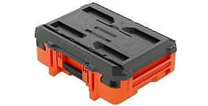 Klein Tools MODbox Series 54300MBX Small Toolbox, 75 lb, Polymer, Orange, 22 in L x 19.1 in H Outside