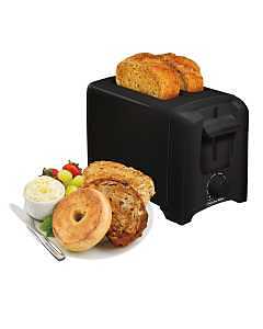 CoolWall 2‑Slice Black Toaster – Compact Countertop Toast Maker