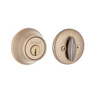Kwikset 660 Series 660 5 6AL STR KP K3 Deadbolt, 3 Grade, Keyed Key, Zinc, Antique Brass, 2-3/8, 2-3/4 in Backset