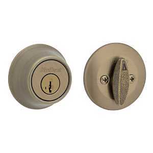 Kwikset 660 Series 660 5 SMT 6AL STR KP Deadbolt, 3 Grade, Keyed Key, Zinc, Antique Brass, 2-3/8, 2-3/4 in Backset