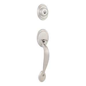 Satin Finish Single Cylinder Door Handle Set