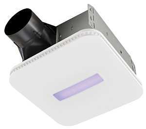 Broan Roomside AR110LKVV Exhaust Fan With VitalVio® SurfaceShield™ Light Module, 0.3 A, 120 V, 110 cfm Air, 1 sones