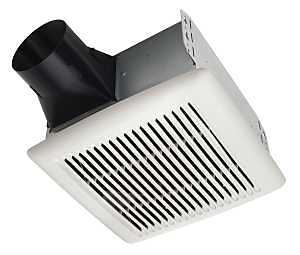 Broan Flex AE110S Humidity Sensing Ventilation Fan, 9-1/4 in L, 10 in W, 0.3 A, 120 V, 110 cfm Air, White