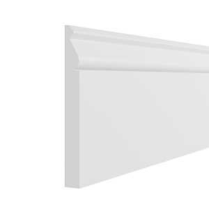 Adeptus 8‑Foot Primed Base Board – 5¼" Wide, 9/16" Thick, Ready‑to‑Paint