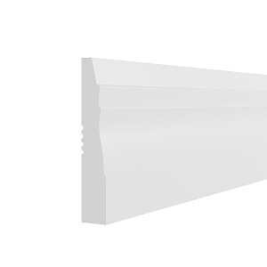 Adeptus 8‑Foot Primed Baseboard – 3¼‑Inch Wide, 9⁄16‑Inch Thick Interior Trim