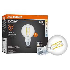 Sylvania TruWave 42271 LED Bulb, 5CCT Selectable, G25 Lamp, 60 W Equivalent, E26 Medium Lamp Base, Dimmable, Clear
