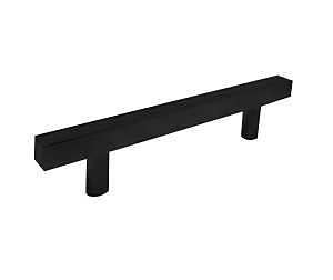 Matte Black Zinc Drawer Pull – 1.37‑in Projection, Square Bar, Transitional Finish