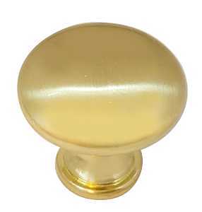 Laurey 54604 Hollow Cabinet Knob, 1.14 in Projection, Steel, Satin Brass
