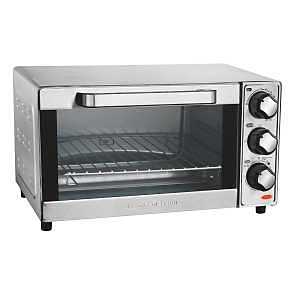Hamilton Beach 31401 Toaster Oven, 1100 W, 4-Slice, Dial Control, Stainless Steel
