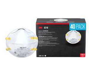 White 3M 8210PH40-DC One‑Size Disposable Respirator – N95/P95, 95% Filtration