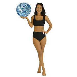 PoolCandy PCL1752AQG Beach Ball, 13-3/4 in Dia, PVC, Aqua Glitter