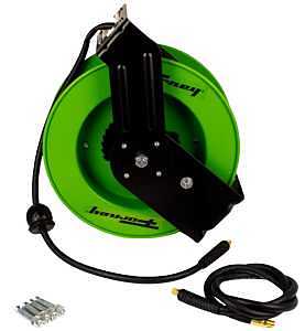 Forney 75462 Air Hose Reel, 3/8 in Hose, 50 ft L Hose, Auto-Retractable Winding, Steel