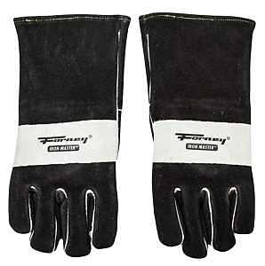 Forney Iron Master Series 55102 Welding Gloves, L, Extended Gauntlet Cuff, Split Cowhide Leather Palm