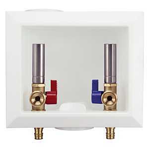 Apollo EPXBOXWMWH Washing Machine Outlet Box with Water Hammer Arrestors, 1/2 x 3/4 in Connection, Brass